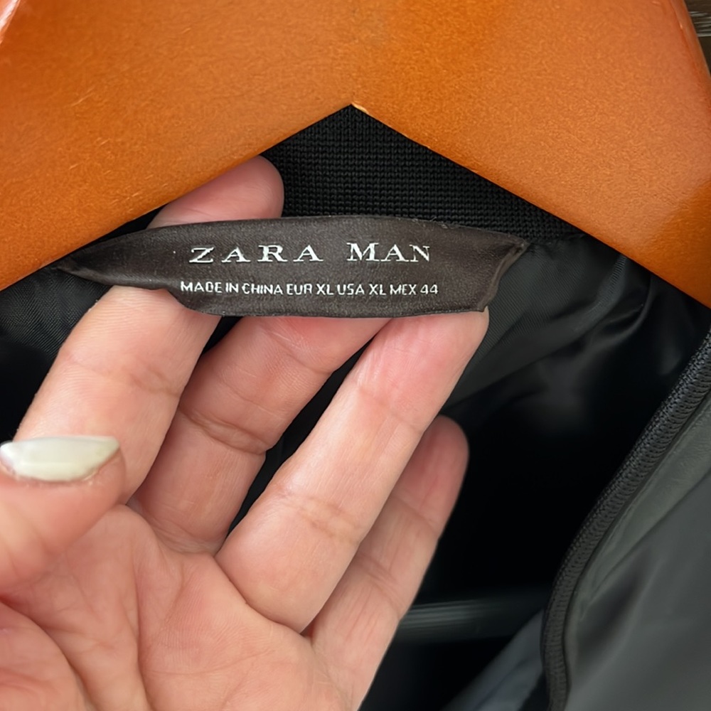 ZARA MAN! Bomber jacket/leather trim, size XL - Picture 9 of 11